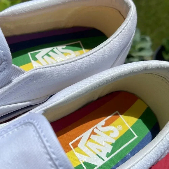 White Vans with Rainbow piping - Picture 3 of 13